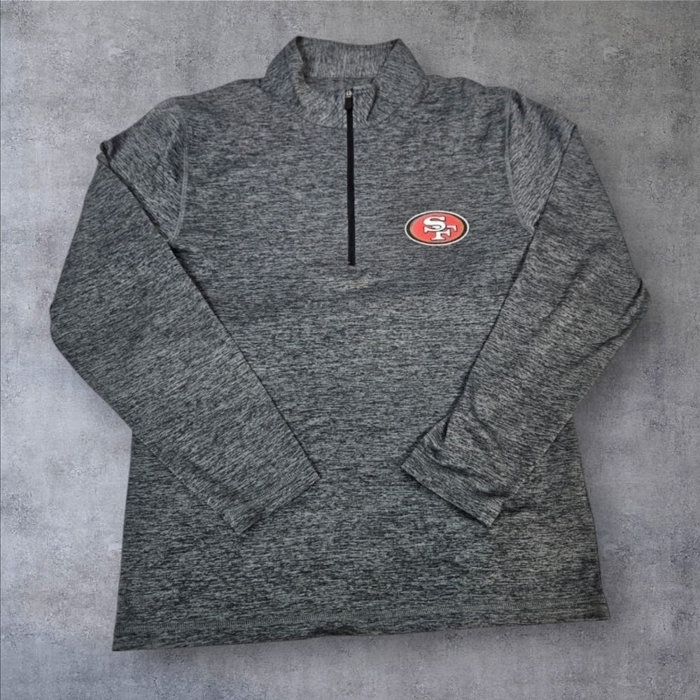 NFL San Francisco 49ers Gray 1/4 Zip Jersey Pullover Size Small Unisex B9